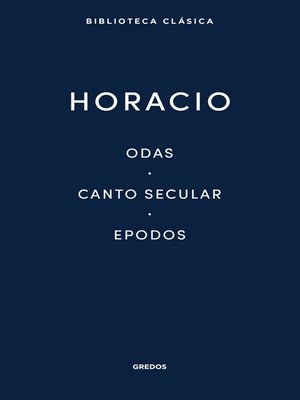 cover image of Odas. Canto secular. Epodos